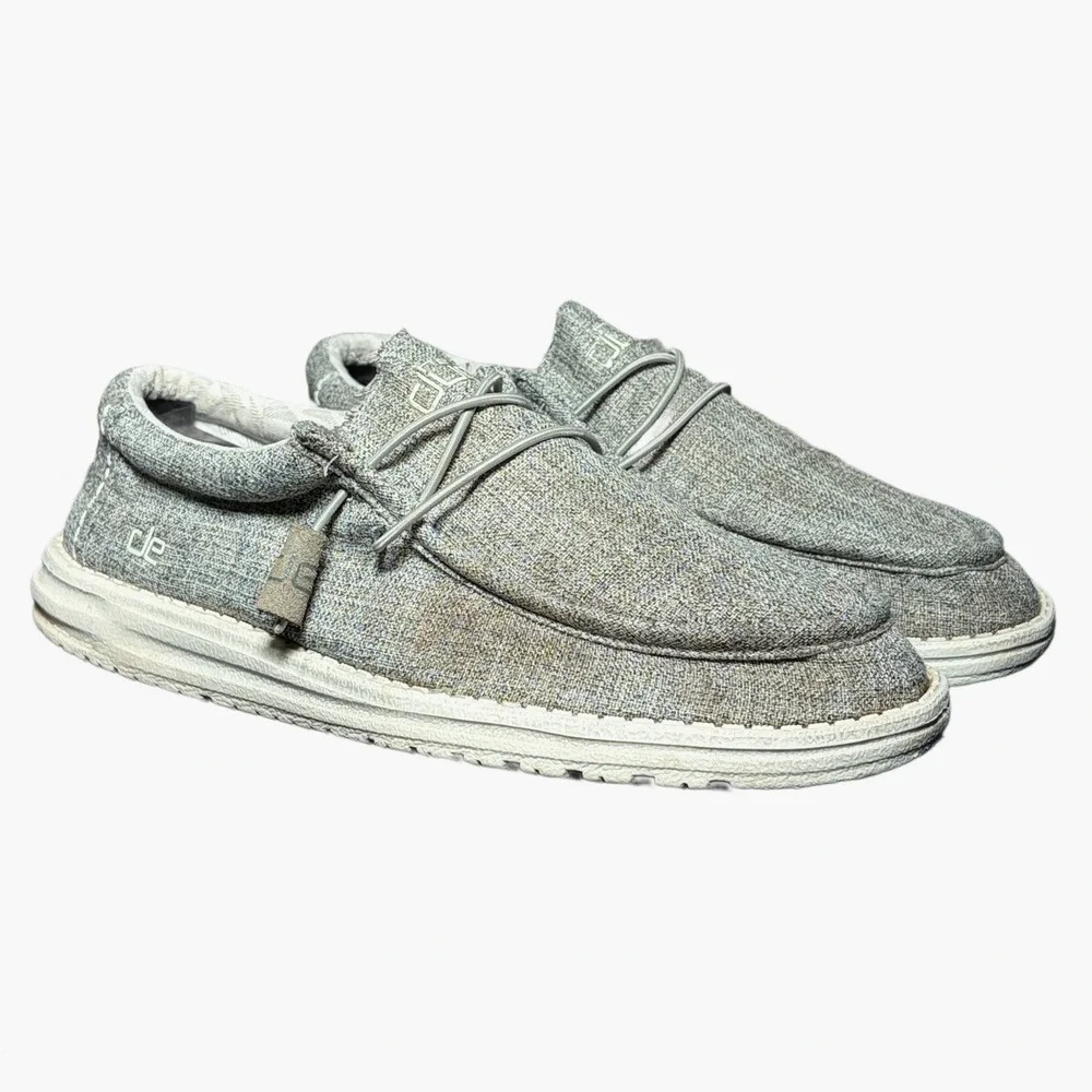 Hey Dude Wally Linen Light Grey Casual Shoes Mens US‎ 10